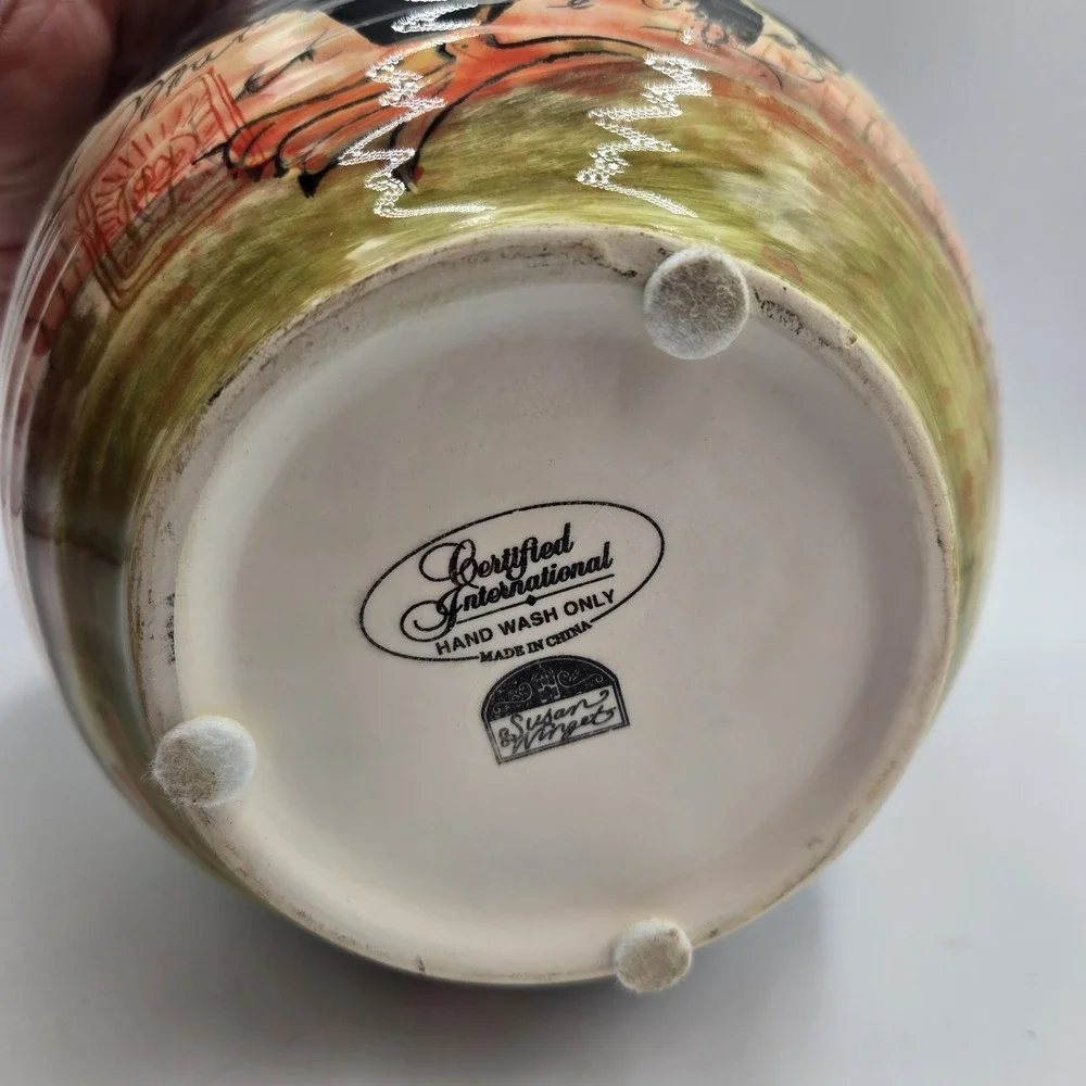 SUSAN WINGET LARGE Rooster Canister Cookie Jar 9.5
